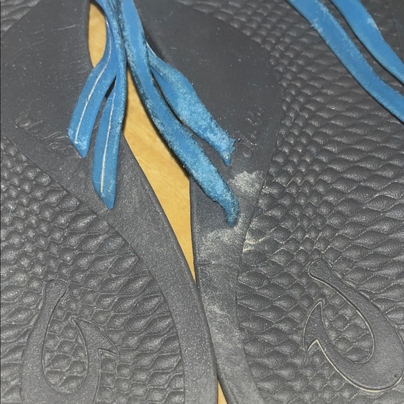 OluKai Blue and Black Sandals size 7 - Picture 4 of 8